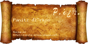 Panitz Árkos névjegykártya
